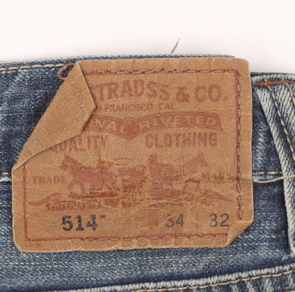 Levi's Women's Blue 514 Slim Straight Denim Jeans Size 16