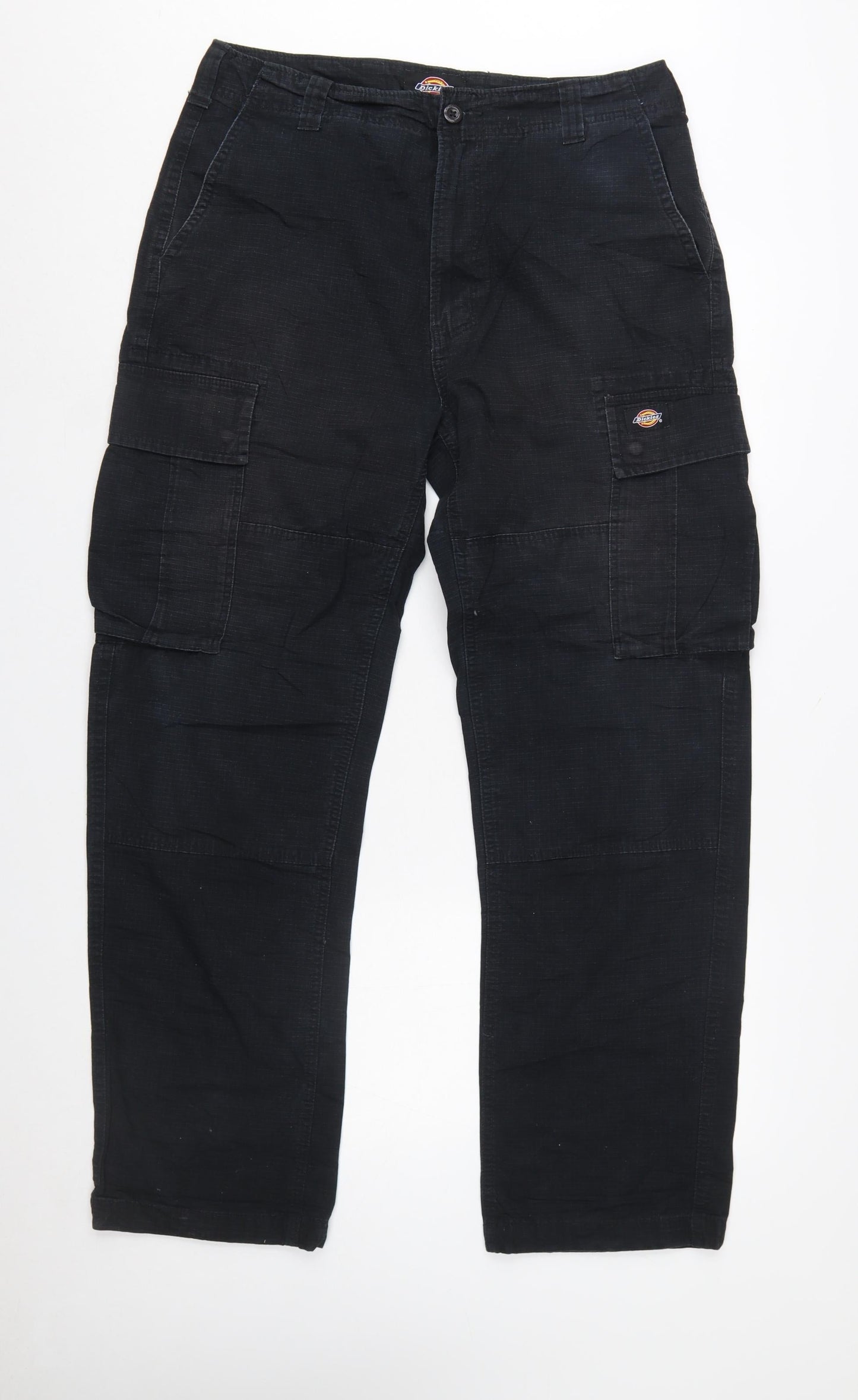 Dickies Men's Black Cargo Workwear Trousers W31 Regular Cotton Blend