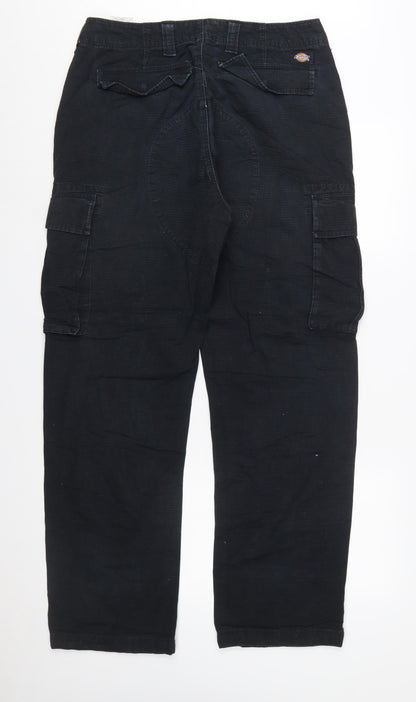 Dickies Men's Black Cargo Workwear Trousers W31 Regular Cotton Blend