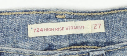Levi Strauss & Co. Womens 724 High Rise Blue Straight Jeans Size 27