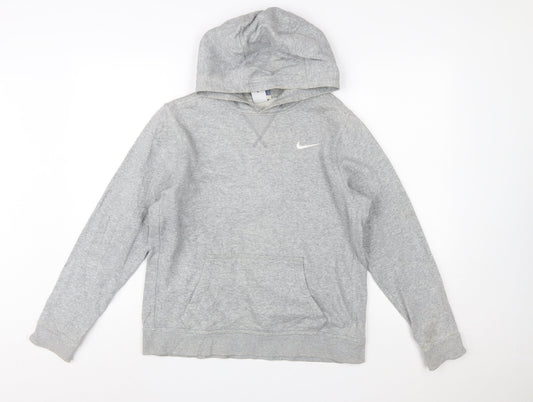 Nike Boys Grey Pullover Hoodie XL 13-15 Years Cotton Blend Casual