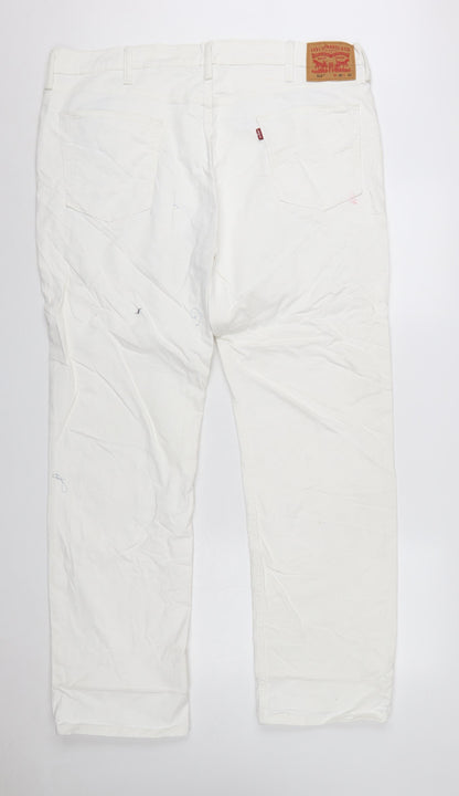 Levi’s Men White 514 Straight Denim Jeans W40 L32 Regular Fit