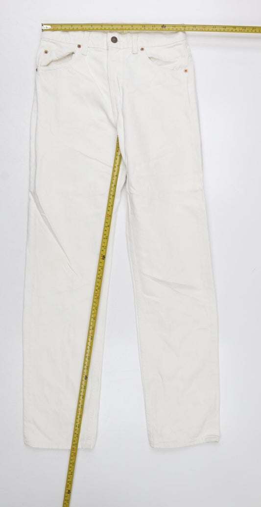 Levi's 505 Men's White Regular Fit Straight Denim Jeans W30 L32