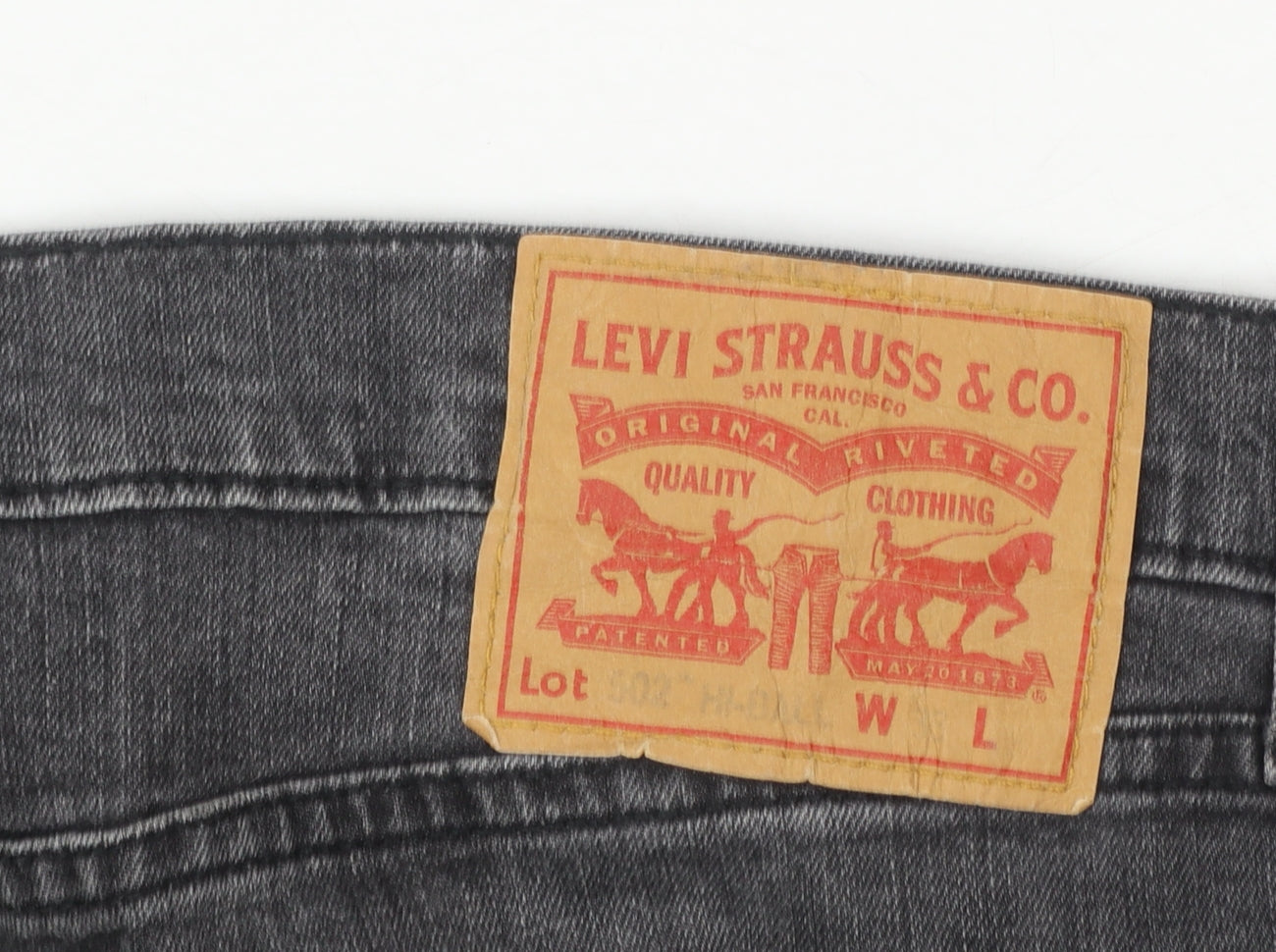 Levi's Men's Grey 302 Straight Fit Denim Jeans W33 L30