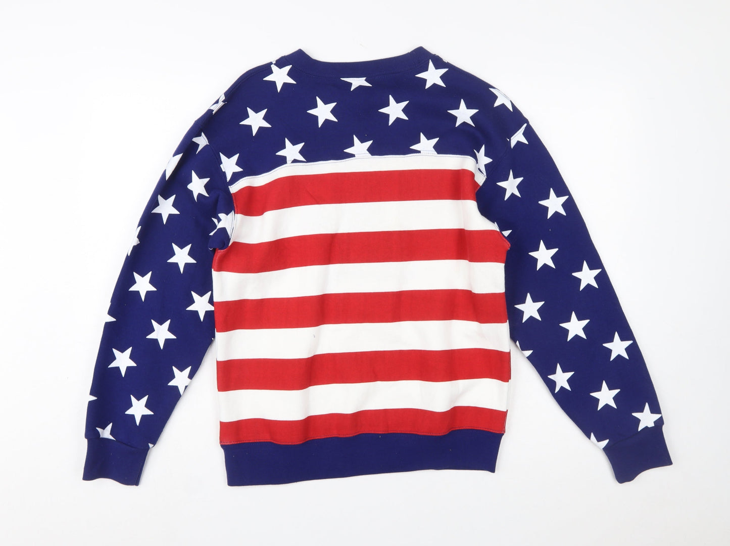 Joe's USA Flag Sweatshirt Womens Small Red White Blue Cotton Blend Pullover