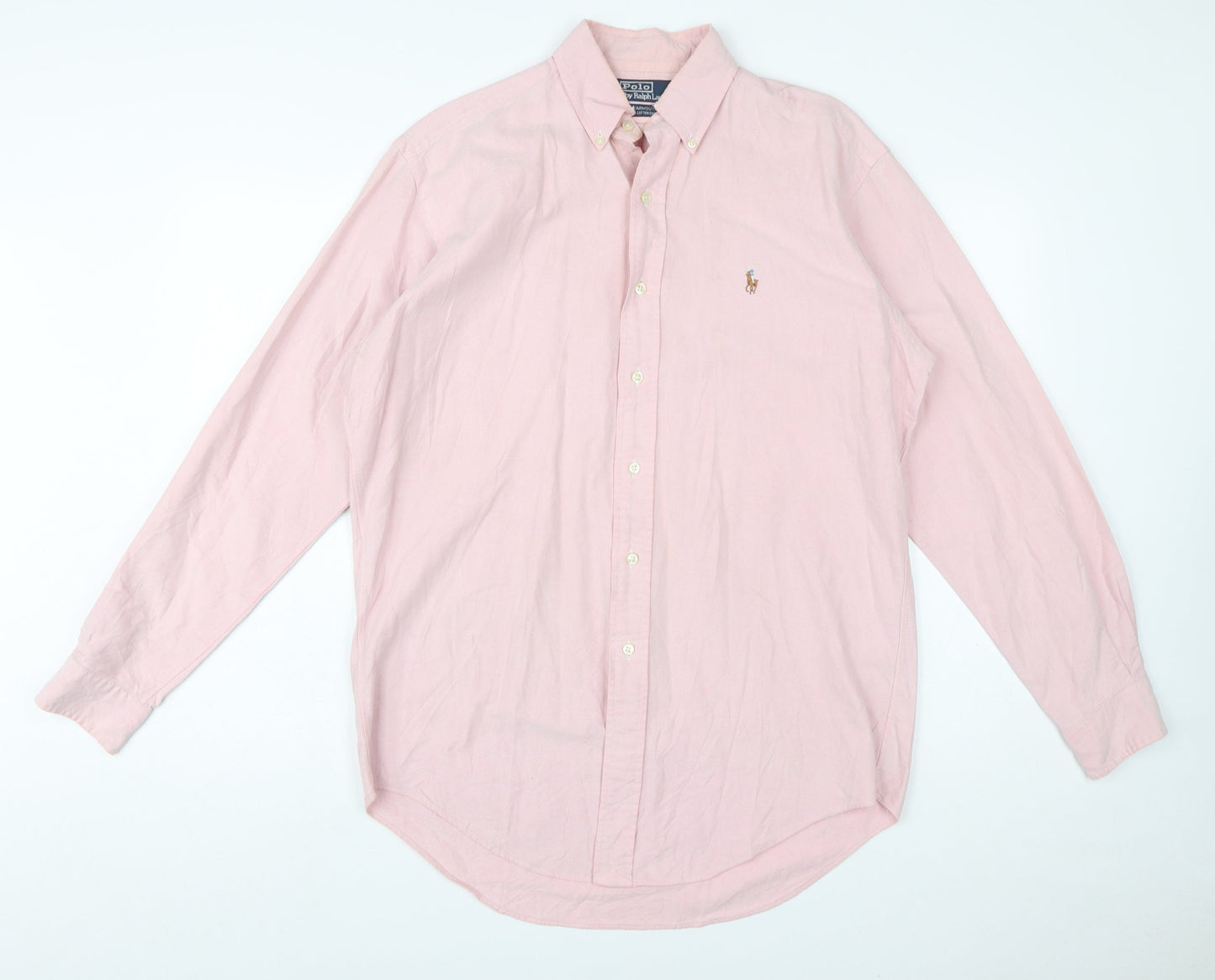 Ralph Lauren Men’s Pink Cotton Button-Down Long Sleeve Classic Shirt Size 15