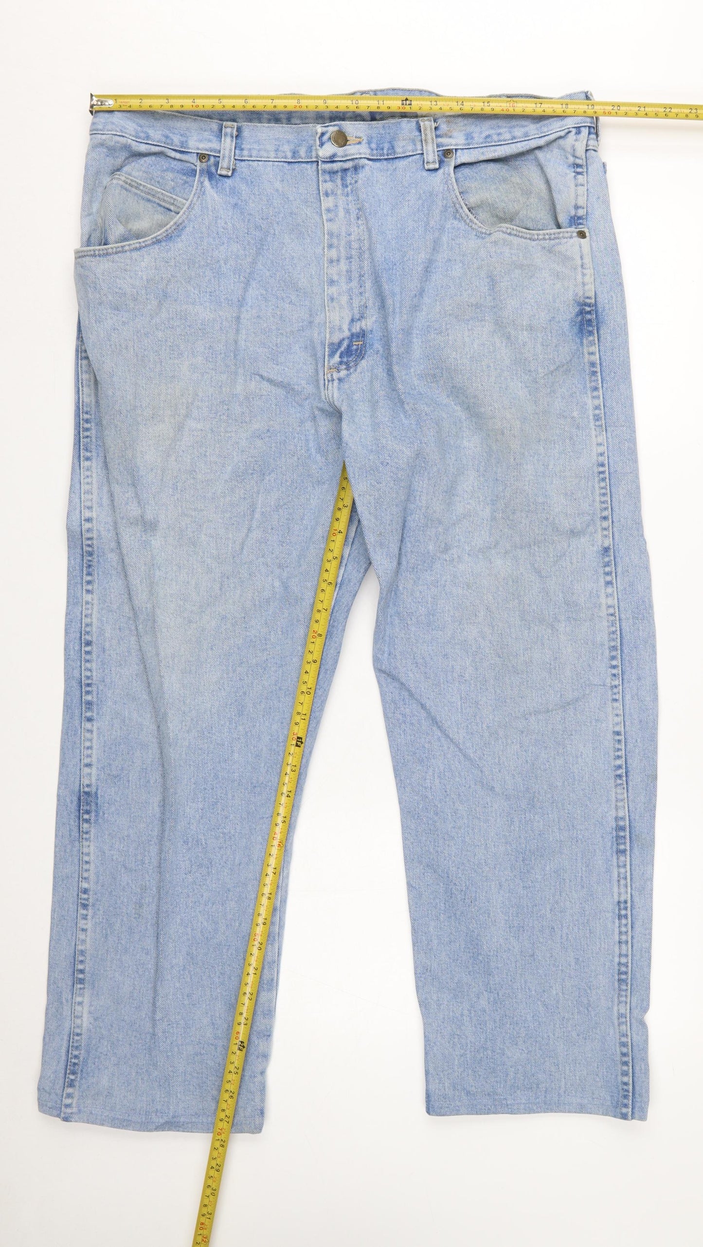 Wrangler Mens Blue Straight Leg Denim Jeans 40W 30L Regular Fit