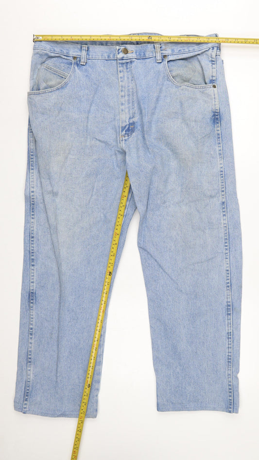 Wrangler Mens Blue Straight Leg Denim Jeans 40W 30L Regular Fit