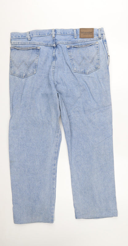 Wrangler Mens Blue Straight Leg Denim Jeans 40W 30L Regular Fit