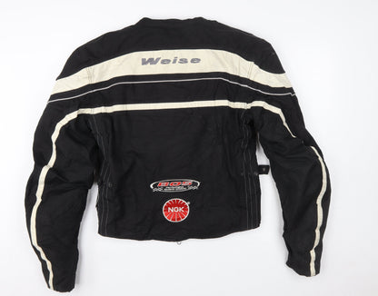 Weise Mens Black Motorcycle Jacket M Reflective Biker Riding