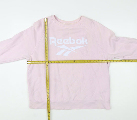 Reebok Women's Pink Crew Neck Pullover Sweatshirt Size L 16-18