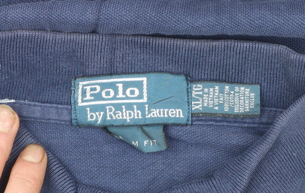 Ralph Lauren Men's Blue Short Sleeve Classic Cotton Polo Shirt XL