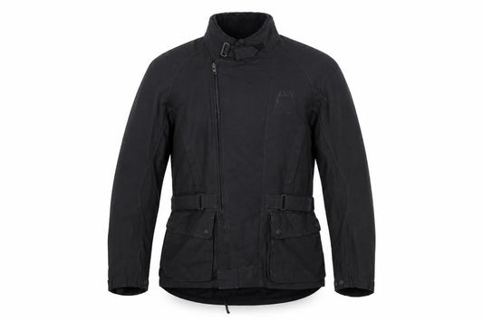 iXS Men's Black M Motorcycle Jacket Waterproof Belted Biker Style