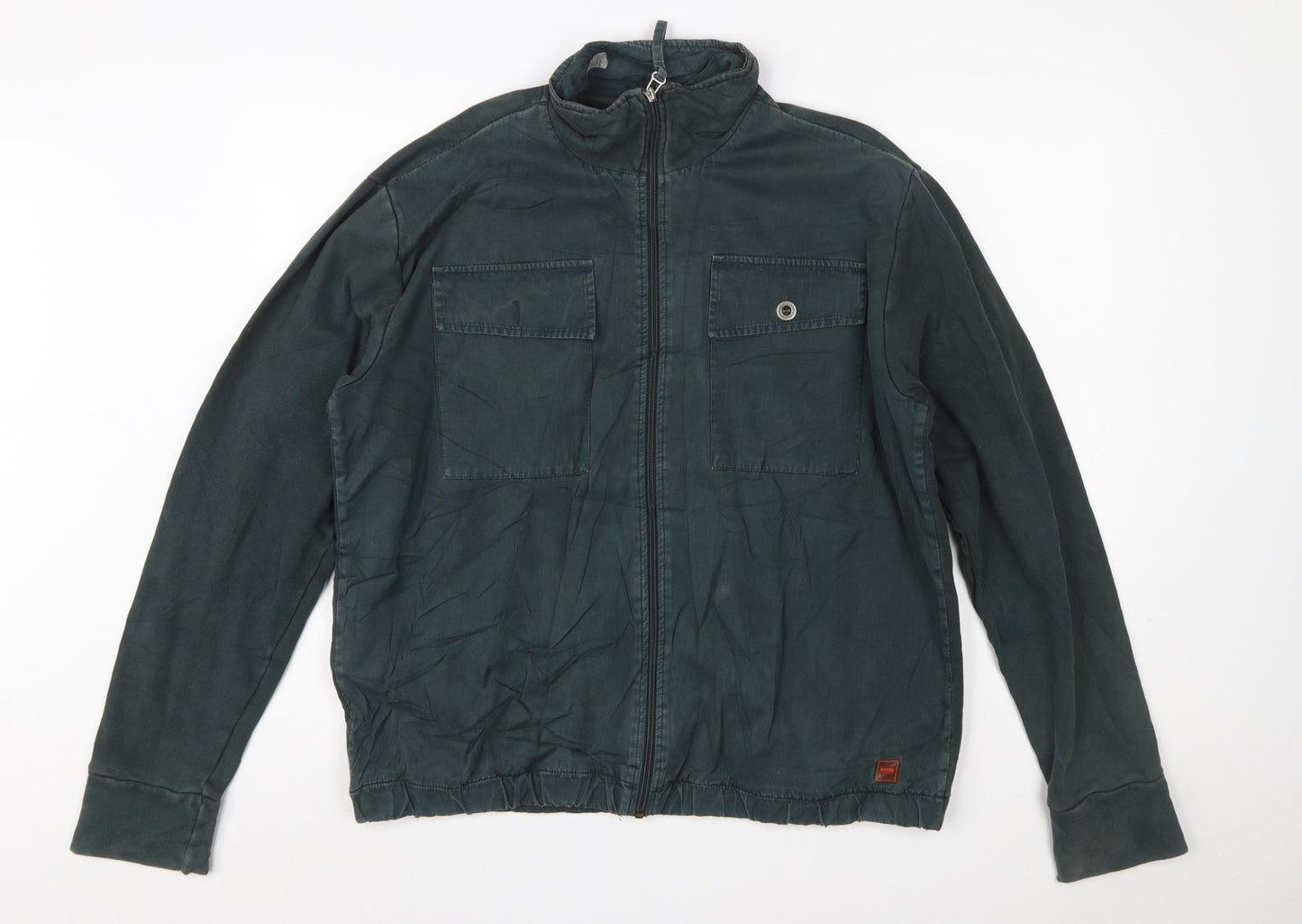 Hugo Boss Men's Green Full Zip Sweatshirt Size L
