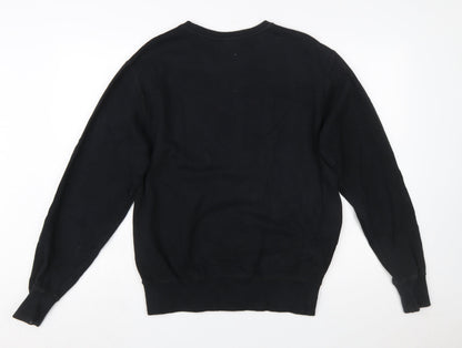 Ellesse Men's Black Pullover Sweatshirt Medium Logo Crew Neck