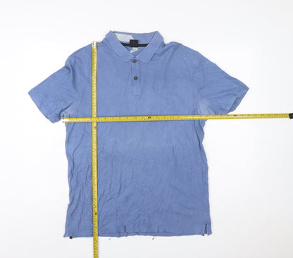 Hugo Boss Men's Blue Pima Cotton Polo Shirt Size L Classic Fit