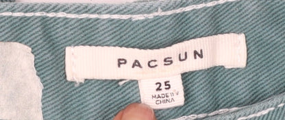 PACSUN Women’s Green Relaxed Straight Cotton Jeans Size 25