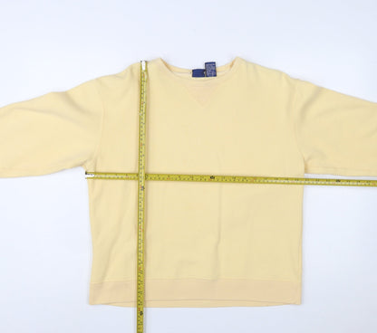 IZOD Women Yellow Crew Neck Pullover Sweatshirt Size S
