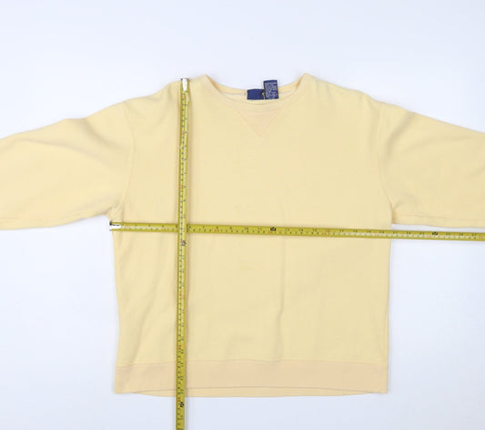 IZOD Women Yellow Crew Neck Pullover Sweatshirt Size S
