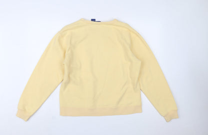 IZOD Women Yellow Crew Neck Pullover Sweatshirt Size S