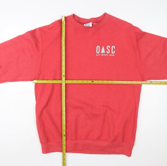 Champion Women Red Crew Neck Pullover Sweatshirt Size L