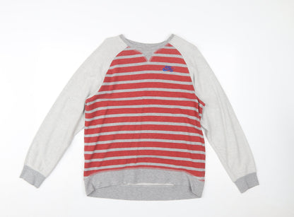 Nike Boys Red Grey Striped Pullover Sweatshirt XL 13-15 Years