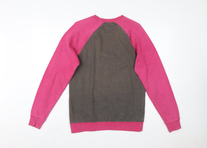 Vans Womens XS Pink & Grey Pullover Sweatshirt Raglan Sleeve