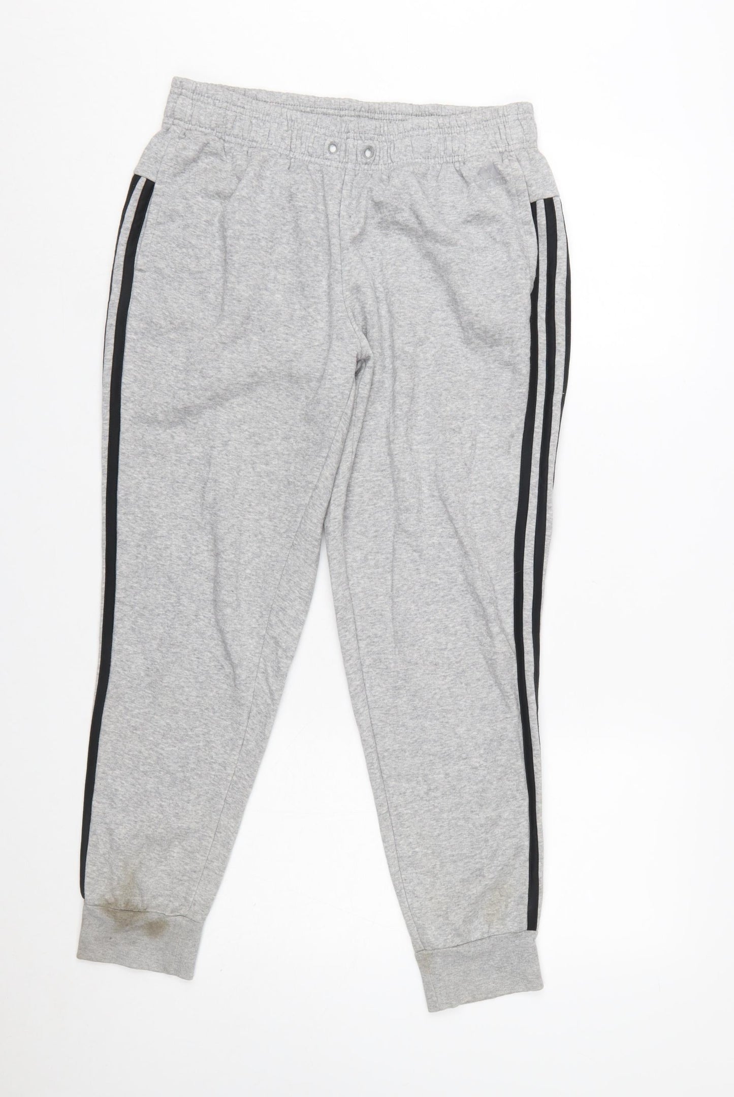 Adidas Womens Grey Jogger Trousers Size M Sports Stripe Casual