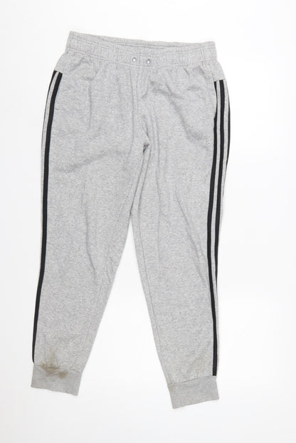 Adidas Womens Grey Jogger Trousers Size M Sports Stripe Casual