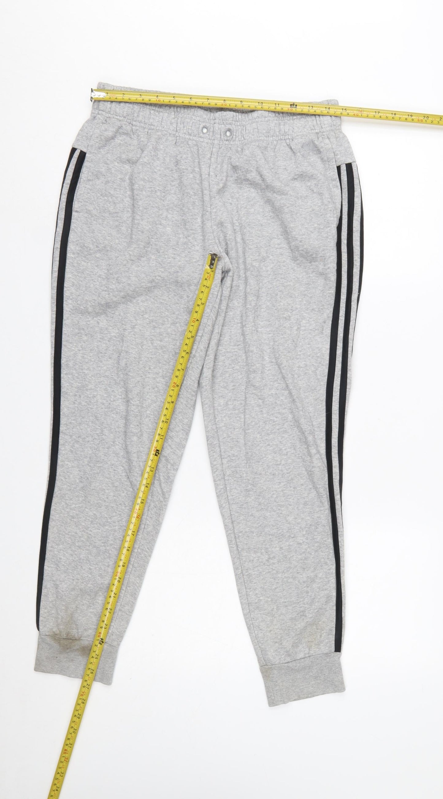 Adidas Womens Grey Jogger Trousers Size M Sports Stripe Casual