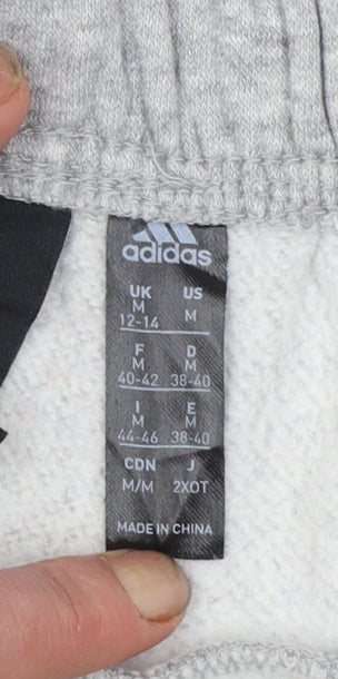 Adidas Womens Grey Jogger Trousers Size M Sports Stripe Casual