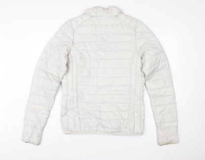 Ellesse Women White Puffer Jacket Size 10 Quilted Lightweight Zip