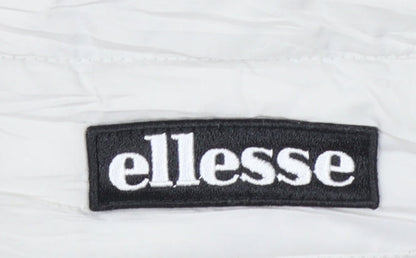 Ellesse Women White Puffer Jacket Size 10 Quilted Lightweight Zip