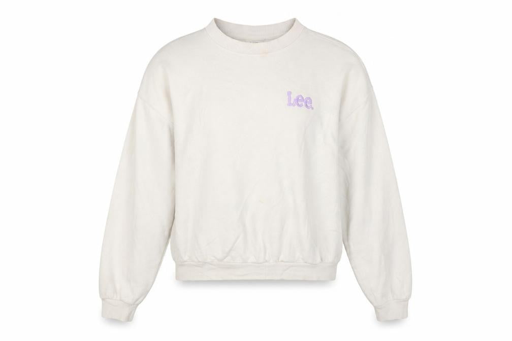 Lee x H&M Women Beige Cotton Blend Pullover Sweatshirt M