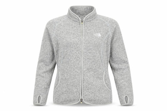 The North Face Womens Grey Fleece Full Zip Jacket Size M