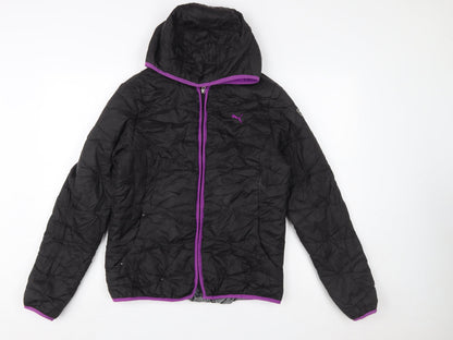 Puma Womens Black Size 12 Hooded Puffer Jacket