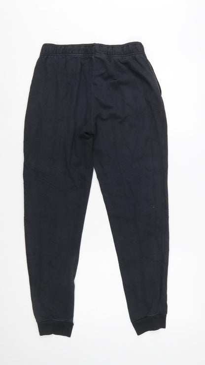 adidas Boys Black Jogger Trousers 13-14 Years Elastic Waist Fleece Pants