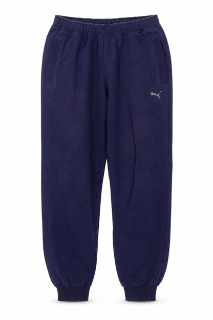 Puma Men Blue Medium Sweatpants Logo Tapered Cotton Blend