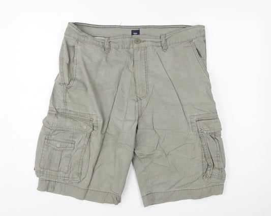 Gap Men's Khaki Cargo Shorts Size 36 Regular Fit Cotton Casual