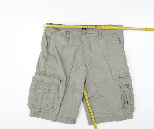 Gap Men's Khaki Cargo Shorts Size 36 Regular Fit Cotton Casual