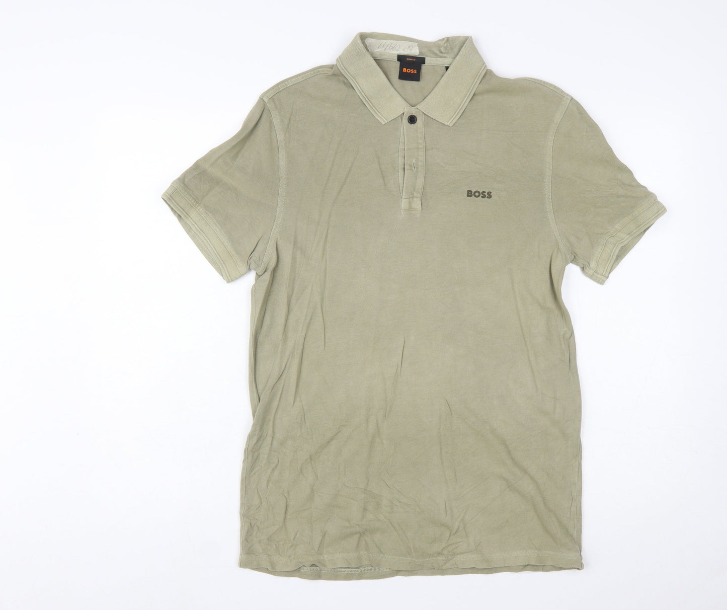 BOSS Men’s Beige Slim Fit Cotton Polo Shirt M