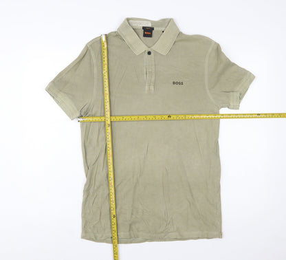 BOSS Men’s Beige Slim Fit Cotton Polo Shirt M