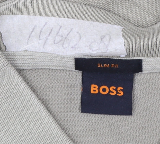 BOSS Men’s Beige Slim Fit Cotton Polo Shirt M