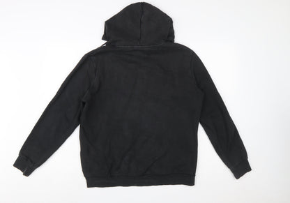 Puma Men's Black Pullover Hoodie Size M Logo Fleece Sweatshirt