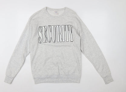 Delta USA Grey SECURITY Print Womens Medium Pullover Sweatshirt