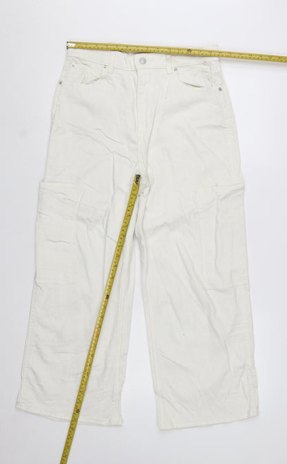 Levi Strauss Women’s White High Waisted Wide Leg Crop Jeans Size 29