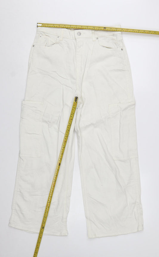 Levi Strauss Women’s White High Waisted Wide Leg Crop Jeans Size 29