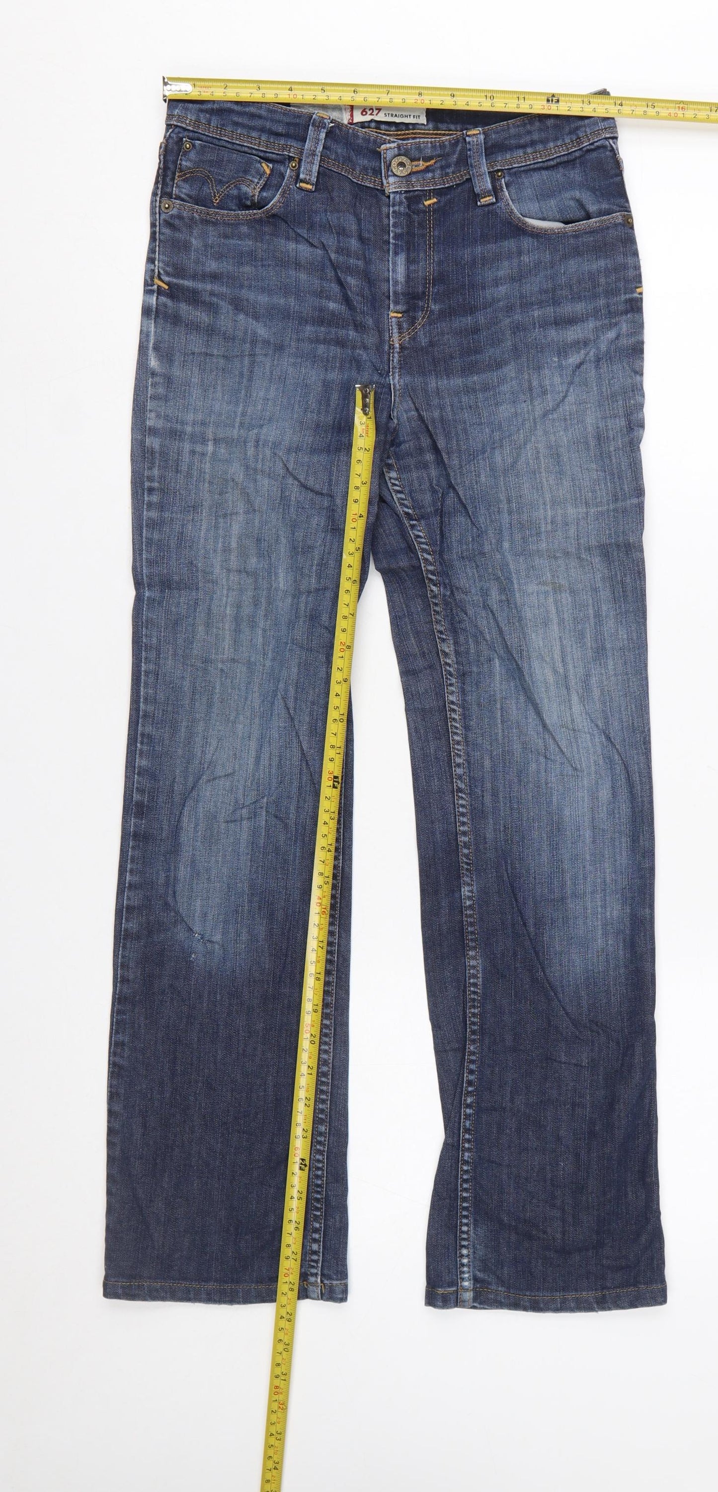 Levi's Women's Blue 627 Straight Fit Jeans Size 12 Medium Wash