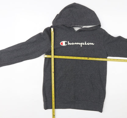 Champion Boys Dark Grey Pullover Hoodie L (14/16) Cotton Blend Sweatshirt