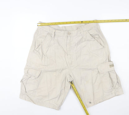 Wrangler Men's Beige Cargo Shorts Size 34 Cotton Canvas